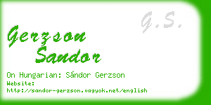 gerzson sandor business card