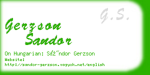 gerzson sandor business card